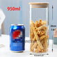 Glass Mason Spice Jar with Bamboo Lid – Airtight Borosilicate Storage Container