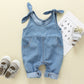 Vintage-inspired baby denim overalls for farmhouse kids style
