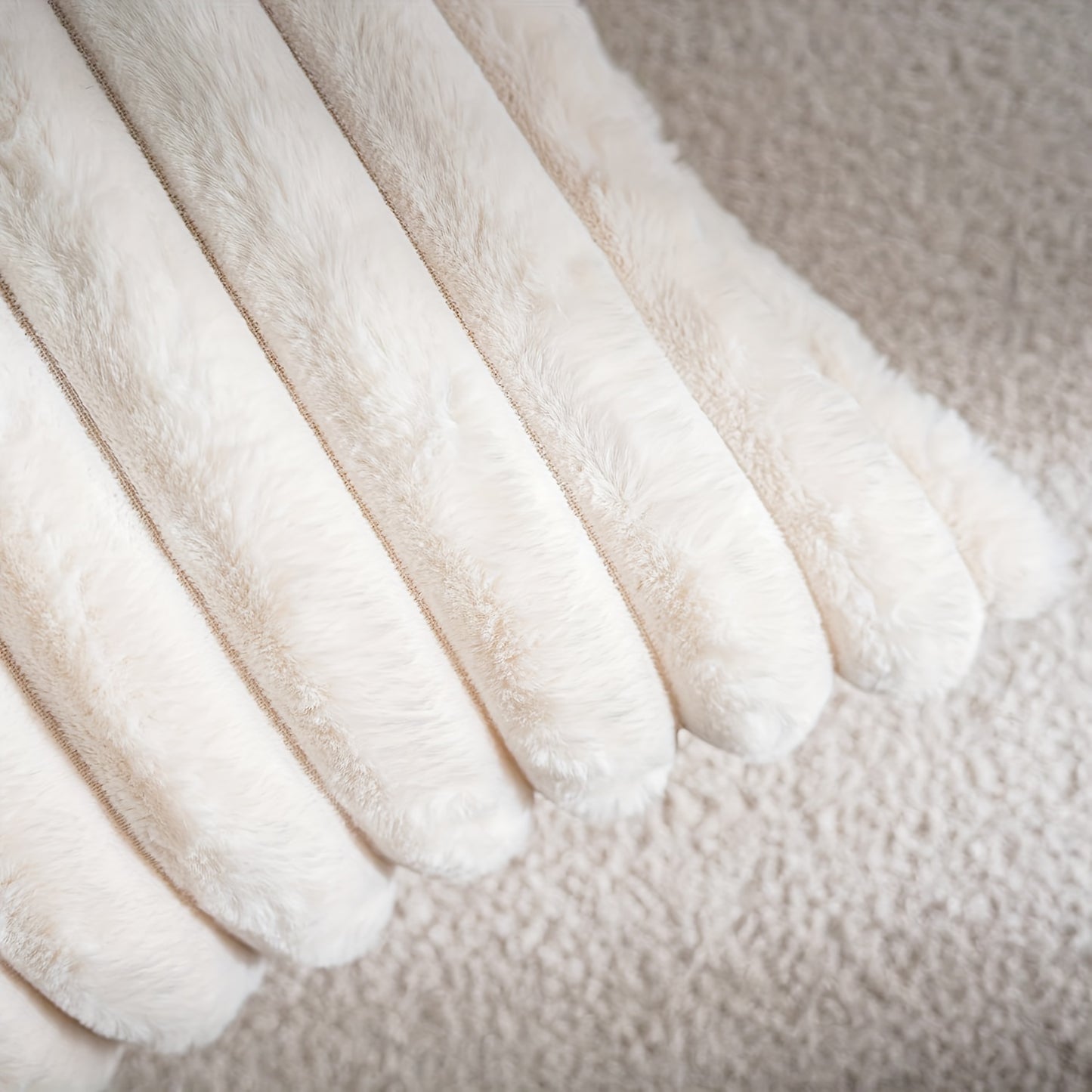 Close-up of white fleece fabric with a soft texture