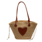 Simple Woven Straw Tote Bag - Natural Beach & Market Bag