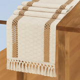 Macrame Boho Table Runner – Rustic Cotton Linen with Tassels (72" Natural) - Nanna's Unique Findings