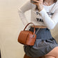 Vintage Leather Handbag - Spliced Patchwork Shoulder Bag