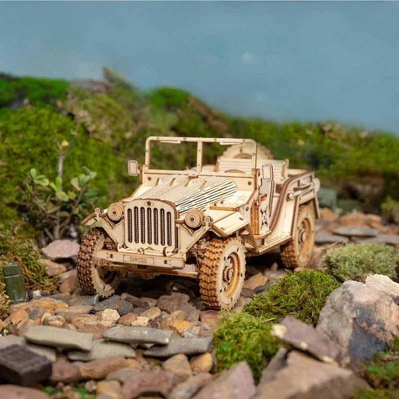 Collector’s 3D Wooden Puzzle Jeep – DIY Mechanical Model Kit - Nanna's Unique Findings