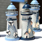Medium Tin Lighthouse Candle Holder – Nautical Metal Home Decor (14 cm) - Nanna's Unique Findings