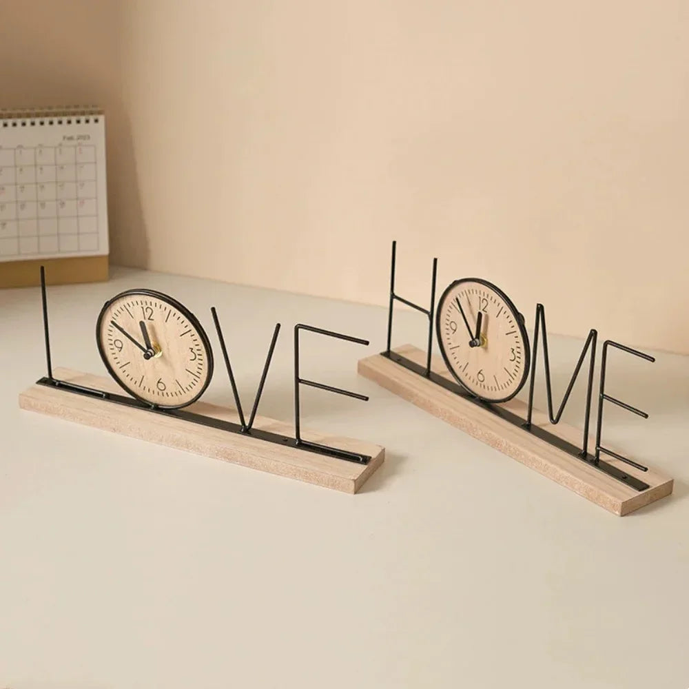 Creative Retro Black Desk Clock – Handmade Decorative Accent for Living Room, Bedroom & Office - Nanna's Unique Findings