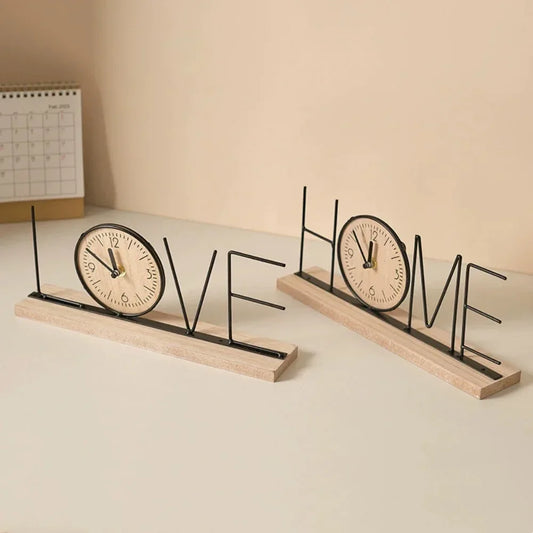 Creative Retro Black Desk Clock – Handmade Decorative Accent for Living Room, Bedroom & Office - Nanna's Unique Findings