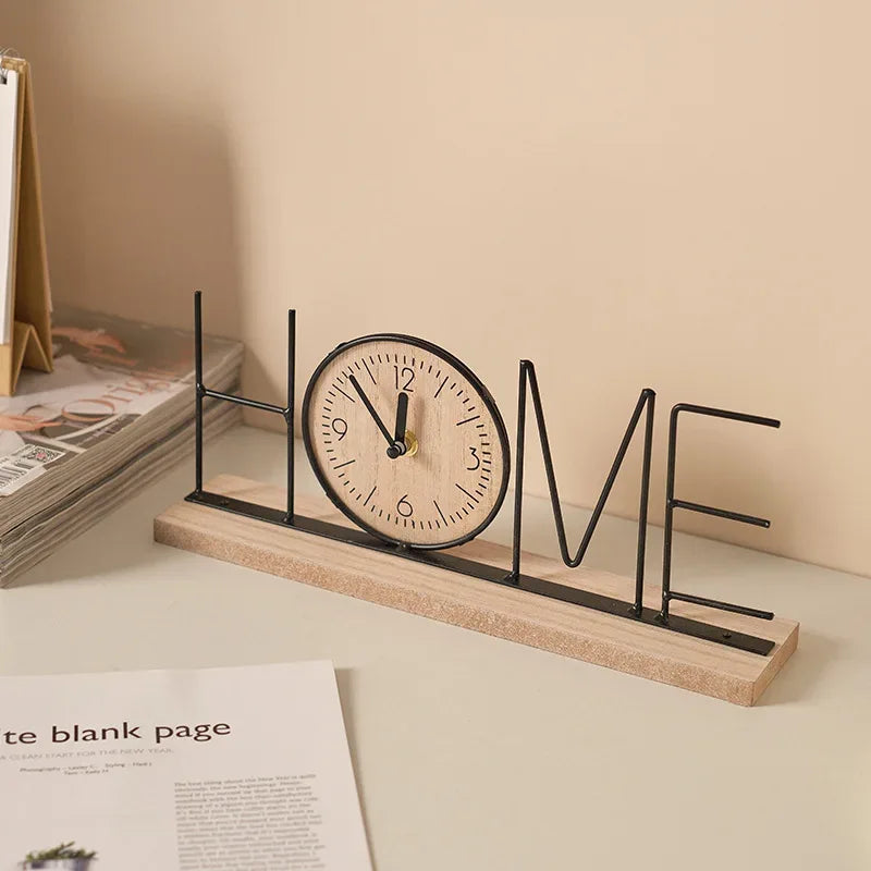 Creative Retro Black Desk Clock – Handmade Decorative Accent for Living Room, Bedroom & Office - Nanna's Unique Findings