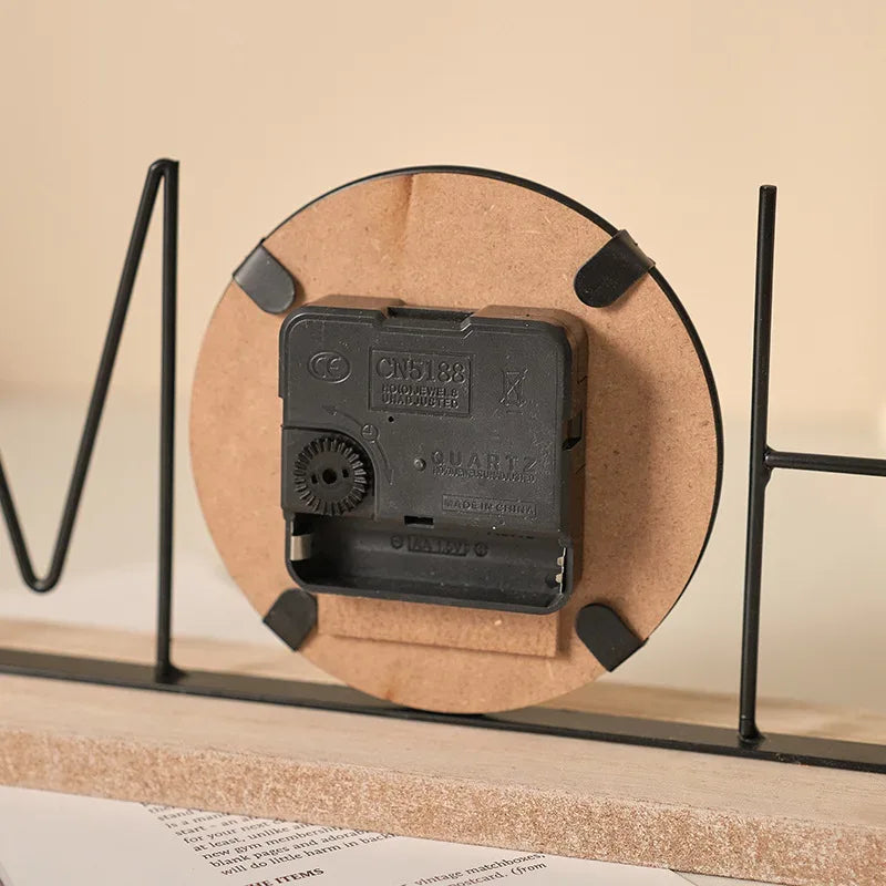 Creative Retro Black Desk Clock – Handmade Decorative Accent for Living Room, Bedroom & Office - Nanna's Unique Findings