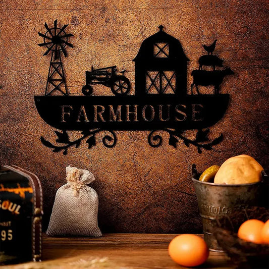 Black Metal Farmhouse Kitchen Sign – Rustic Country Wall Decor (12x8") - Nanna's Unique Findings