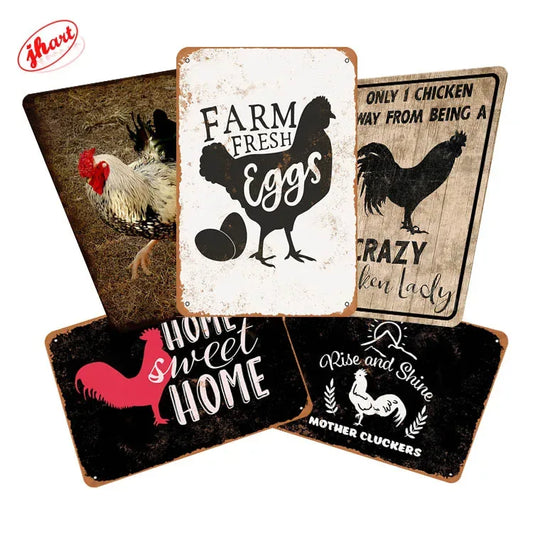 Fresh Eggs Vintage Metal Sign – Rustic Farmhouse Wall Decor (20x30CM) - Nanna's Unique Findings