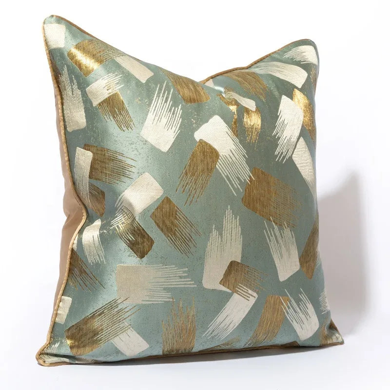 Vintage Crown Jacquard Cushion Cover – Farmhouse Light Blue-Green Pillow Case (18x18") - Nanna's Unique Findings