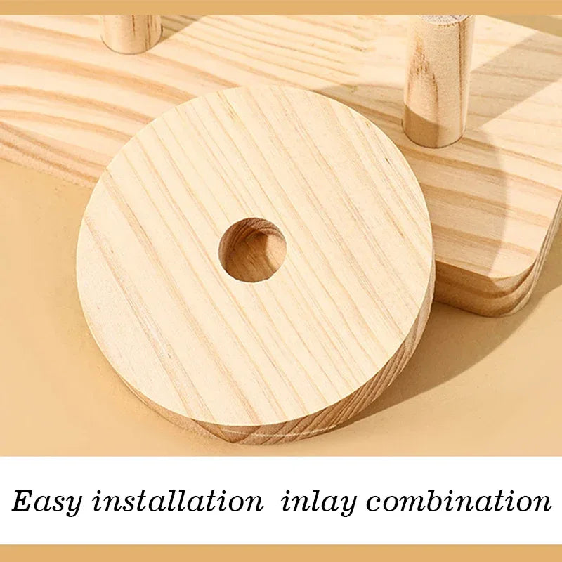 Wooden Ladder Shelf – Multi‑Round Display Stand for Jewelry, Cosmetics, Dolls & Home Décor - Nanna's Unique Findings