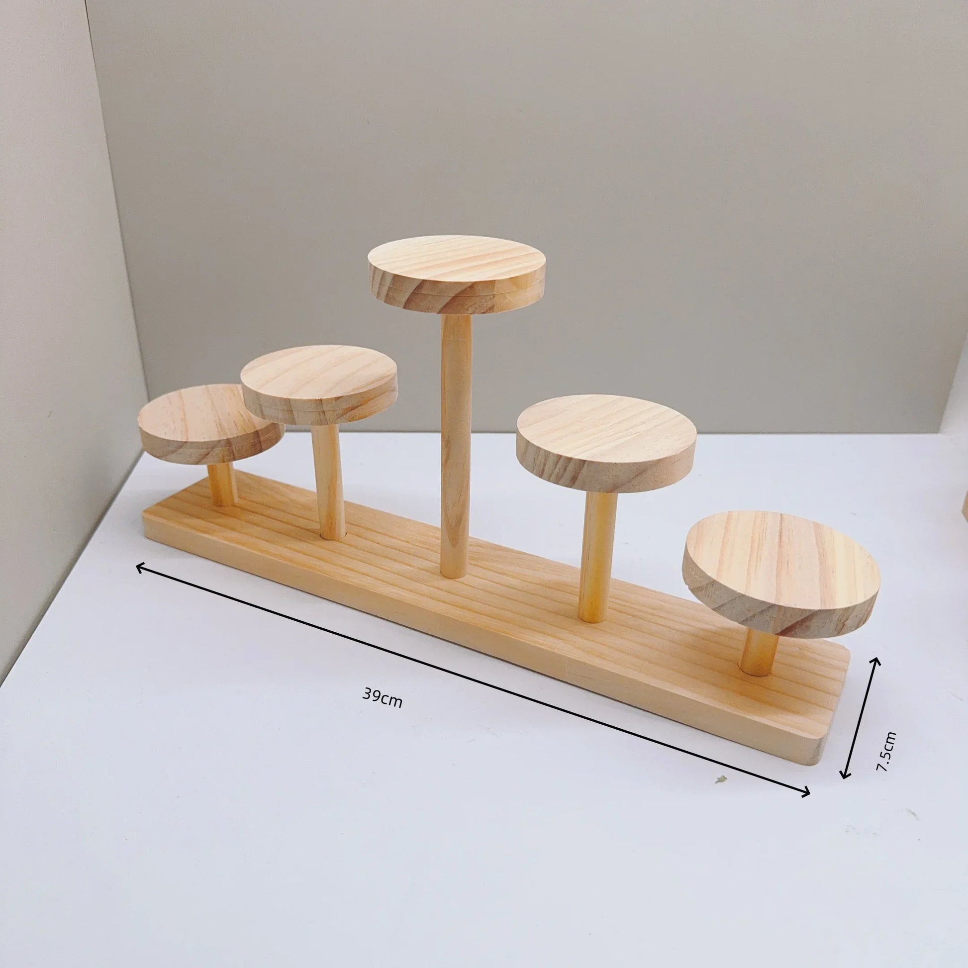 Wooden Ladder Shelf – Multi‑Round Display Stand for Jewelry, Cosmetics, Dolls & Home Décor - Nanna's Unique Findings