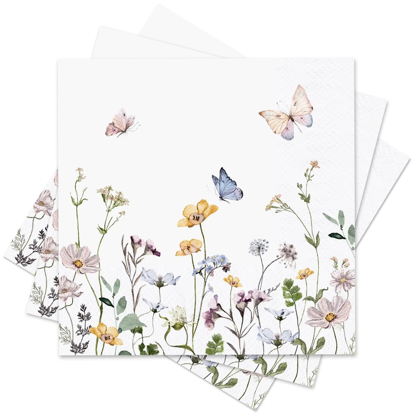 Wildflower Floral Napkins – 100 Pack, 3‑Ply (6.5") - Nanna's Unique Findings