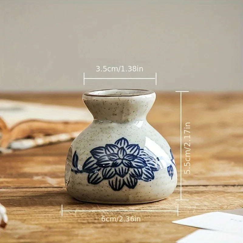 Vintage Ceramic Toothpick Holder – Rustic Floral & Fish Design Kitchen Jar, Glossy Cream Finish - Nanna's Unique Findings