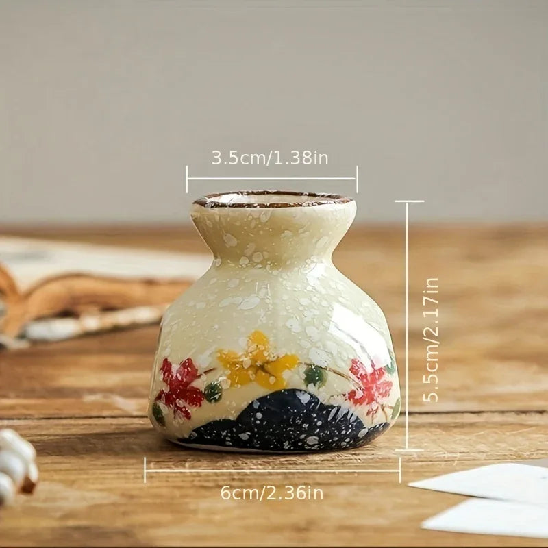 Vintage Ceramic Toothpick Holder – Rustic Floral & Fish Design Kitchen Jar, Glossy Cream Finish - Nanna's Unique Findings