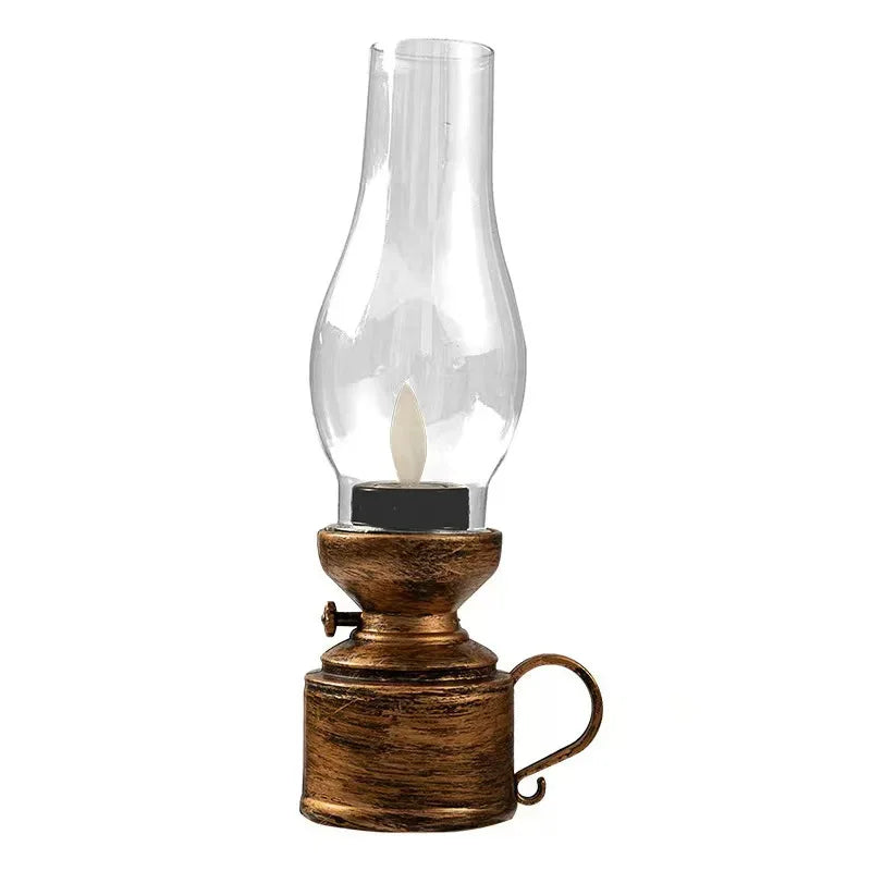🕯️ Vintage Retro LED Lantern – Battery Operated Hanging Oil Lamp - Nanna's Unique Findings