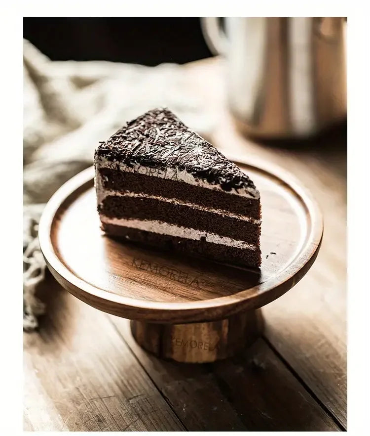 Wooden Round Dessert Plate - Creative Food Serving Tray - Nanna's Unique Findings