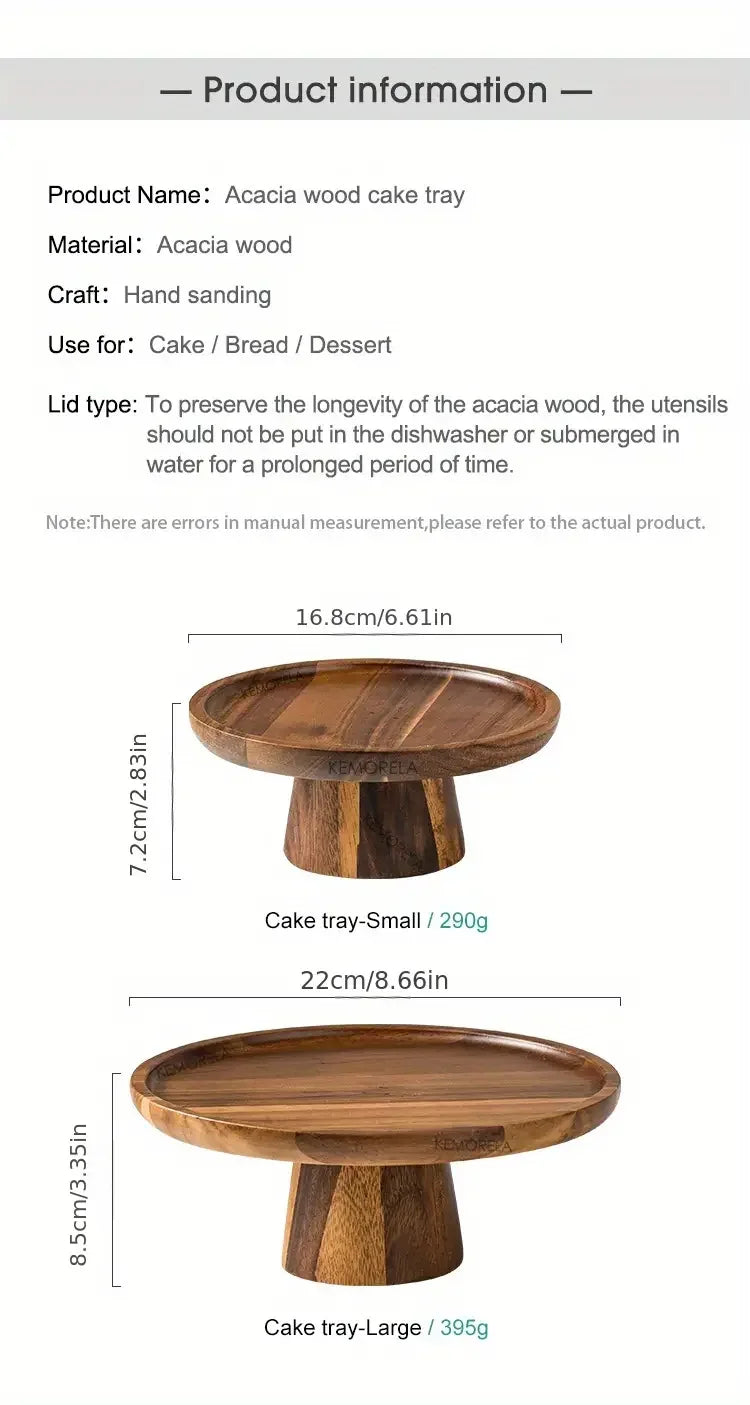 Wooden Round Dessert Plate - Creative Food Serving Tray - Nanna's Unique Findings