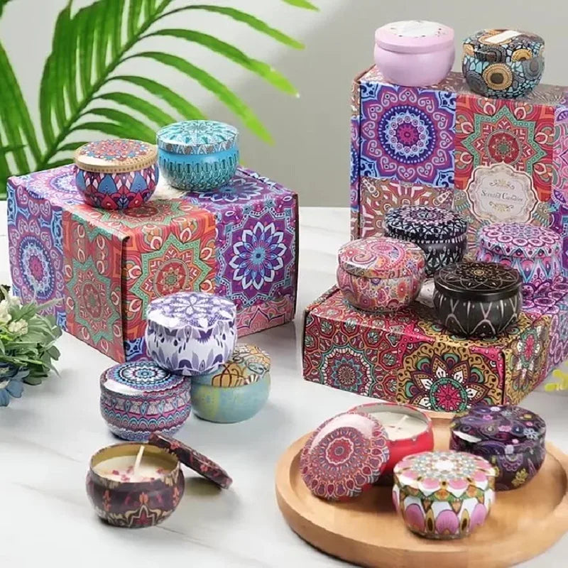 🕯️ Vintage Scented Soy Wax Candle Jars – 1/4PCS Aromatherapy Gift Set - Nanna's Unique Findings