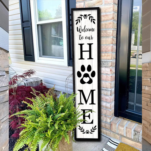 Rustic Farmhouse “Welcome to Our Home” Porch Sign – 45"x9" - Nanna's Unique Findings